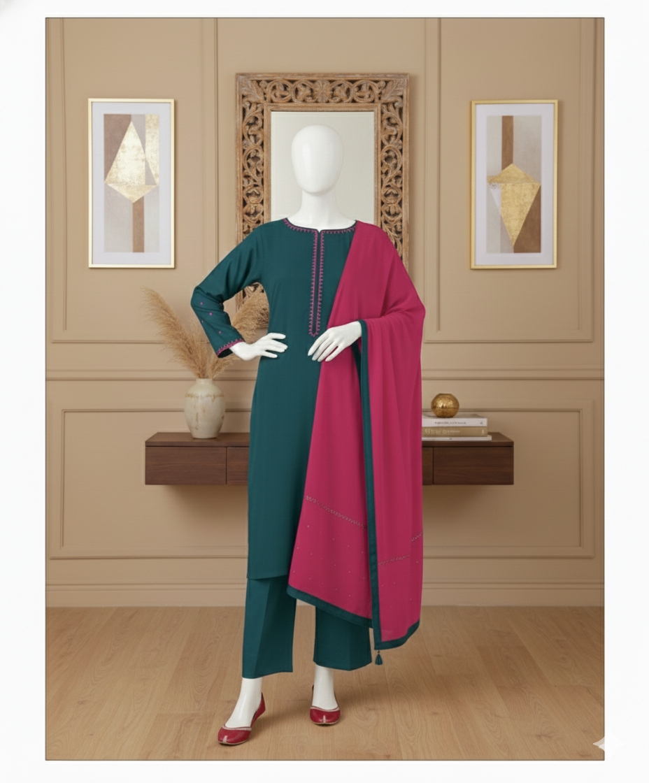 Cotton  Unstitched 3-Piece Suit (CEU-5014)