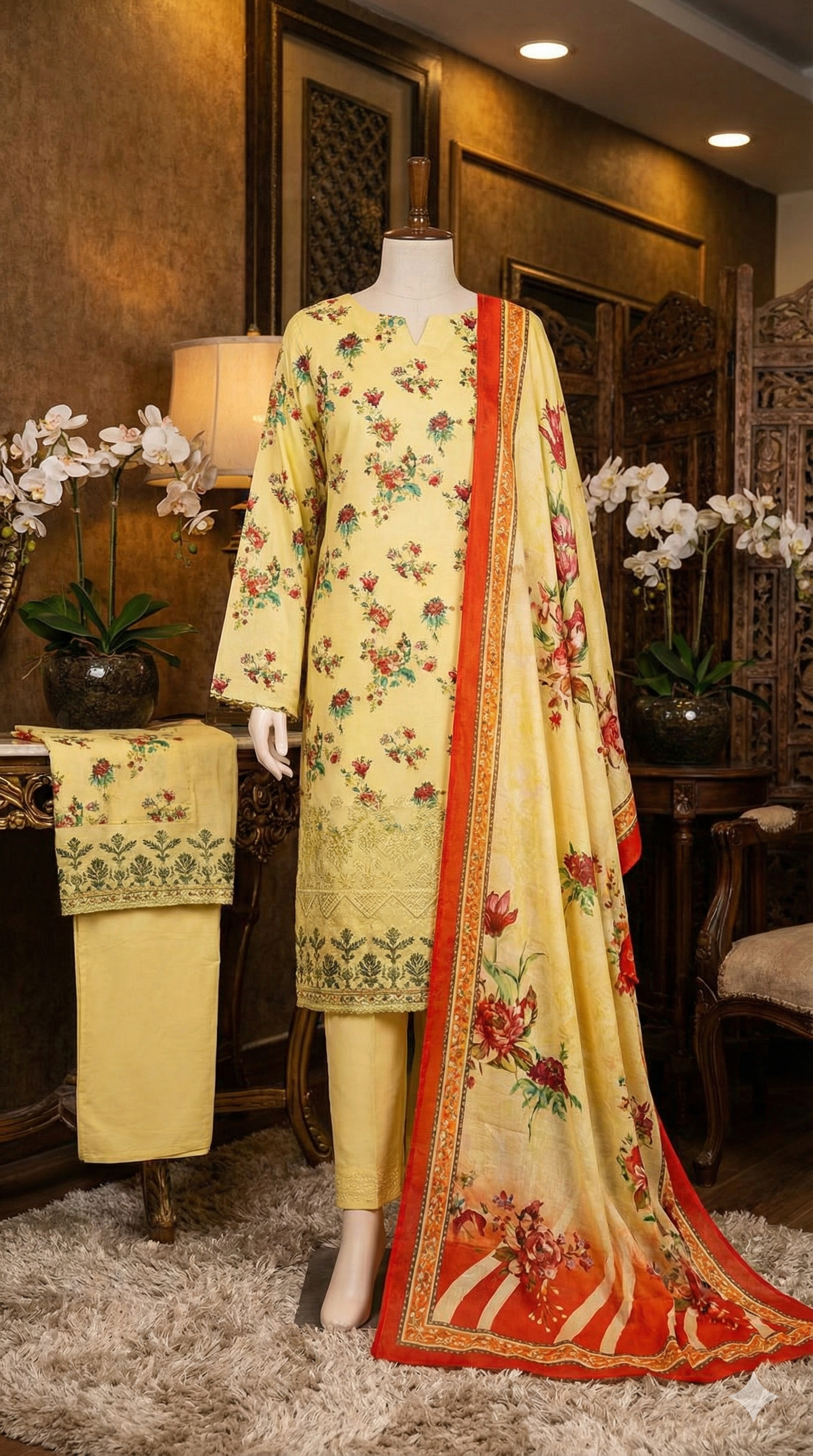 Summer Symphony | Unstitched Schiffli & Digital Printed Lawn - ZH2 Store (LCKU 5031)