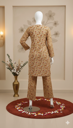 ZH2 Golden Honey Ditsy Floral – 2pc Premium Cotton Unstitched Suit (PCU 5022)