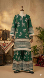 zh2 Premium Foliage Print Cotton Suit | 2-Piece Unstitched (PCU 5023)