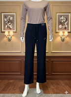 Relaxed Fit Jersey Knit Wide-Leg Pants | Versatile Day to Evening Wear (9008)