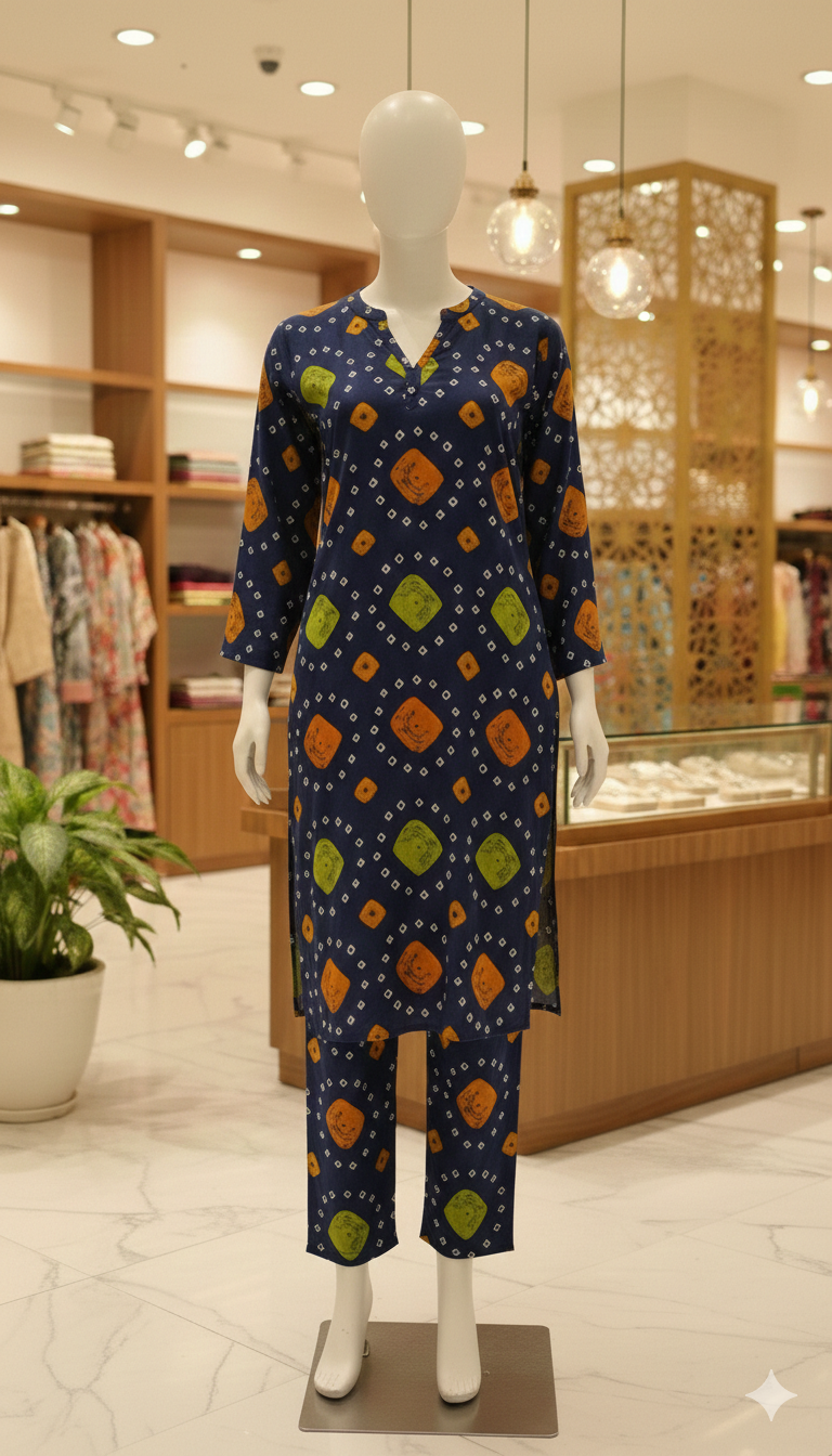 ZH2 Premium Cotton 2-Piece Unstitched Suit – Traditional Print Collection (PCU 5022)