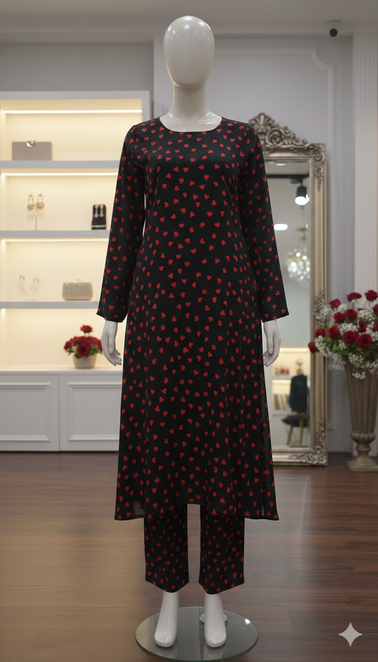 ZH2 Midnight Love – 2pc Premium Cotton Unstitched Suit (PCU 5022)