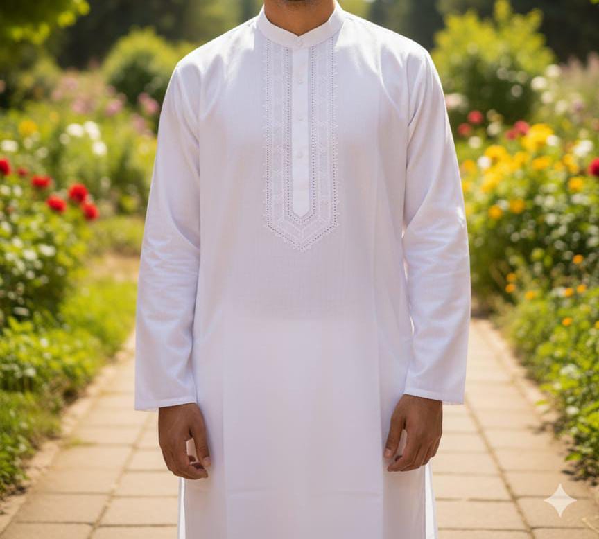 Gents Kurta White Colour Best Quailty Multani Hand Made
