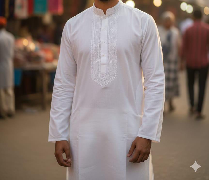 Gents Kurta White Colour Best Quailty Multani Hand Made