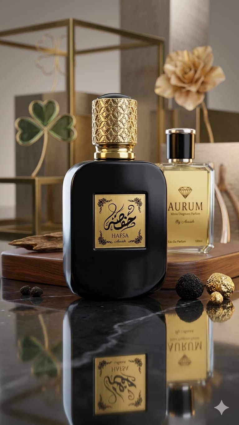 HAFSA by Asaah Intense Perfume | Luxury Black & Gold Arabic-Inspired Fragrance | Long-Lasting Premium Eau De Parfum (AF 552)