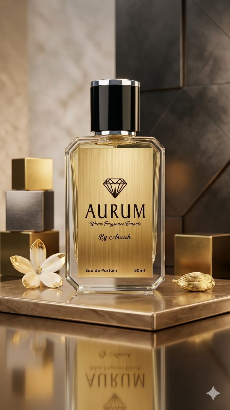 AURUM by Asaah Luxury Fragrance | Long-Lasting Eau De Parfum for Men & Women | 50ml Gold Collection (AF 550)