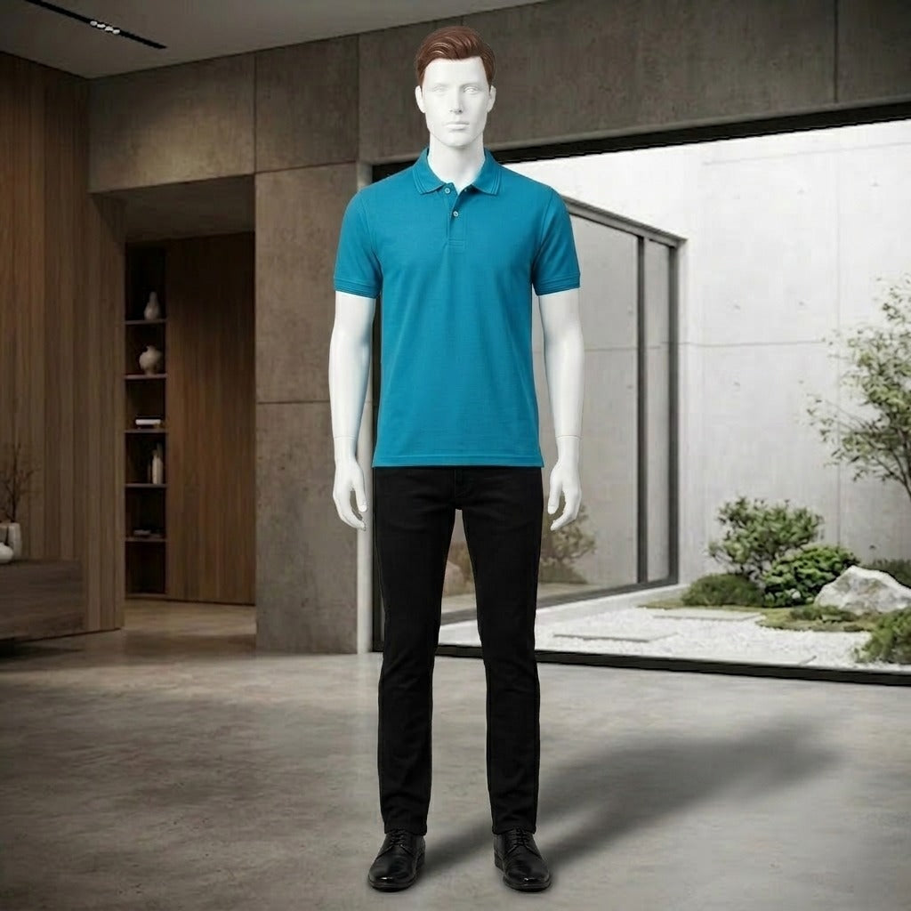 Men’s Solid Short Sleeve Polo Shirt – Premium Cotton Fit (7042)