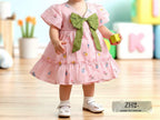 Imported Girls Small Bow Embroidery Flowers Summer Dress