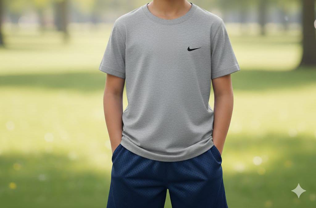 Nike Men's/Youth Essential Swoosh T-Shirt – Classic Grey Heather (1006)