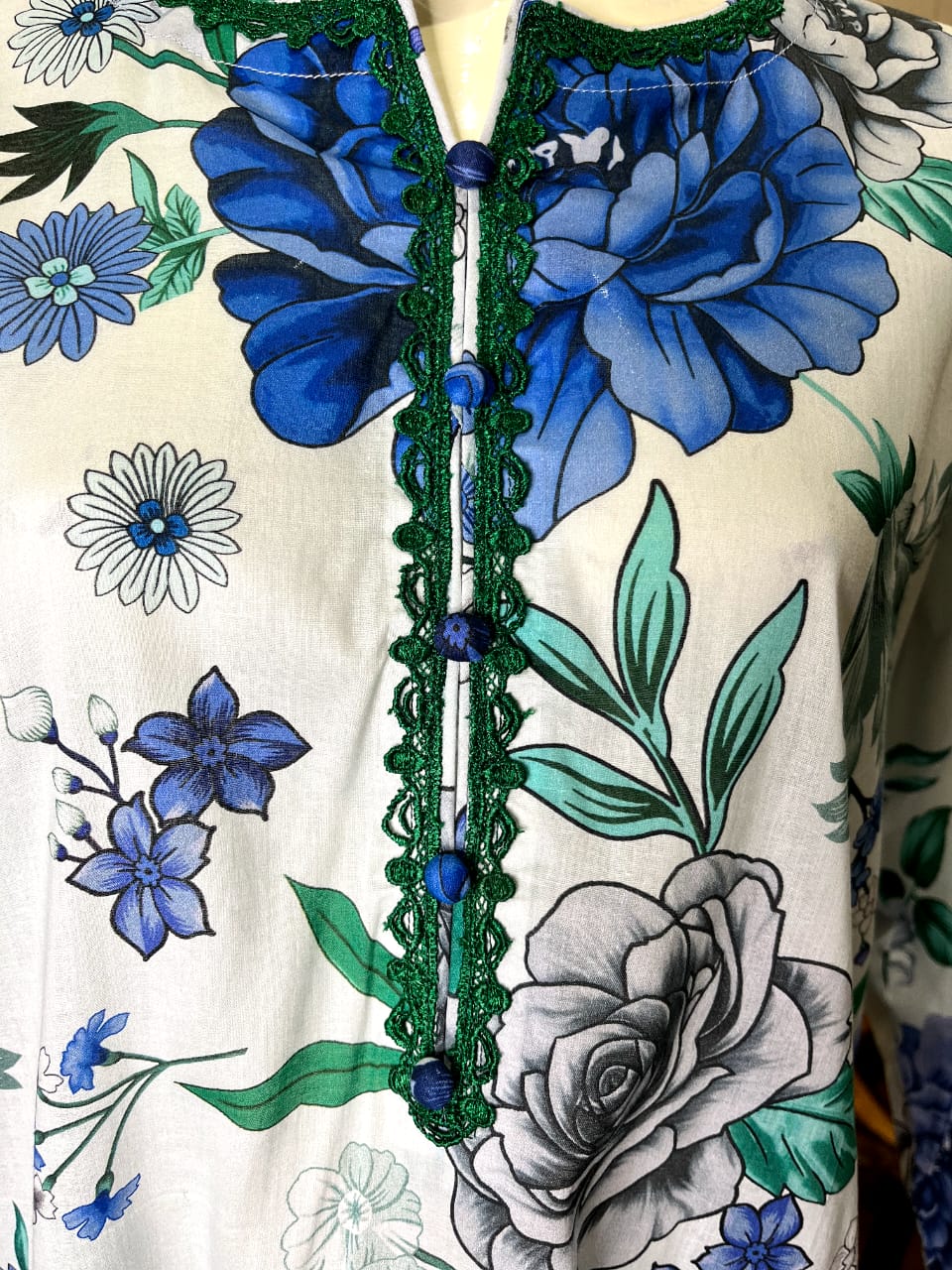 Floral Printed Cotton Kurti | Digital Bloom"  (LKS-3006)