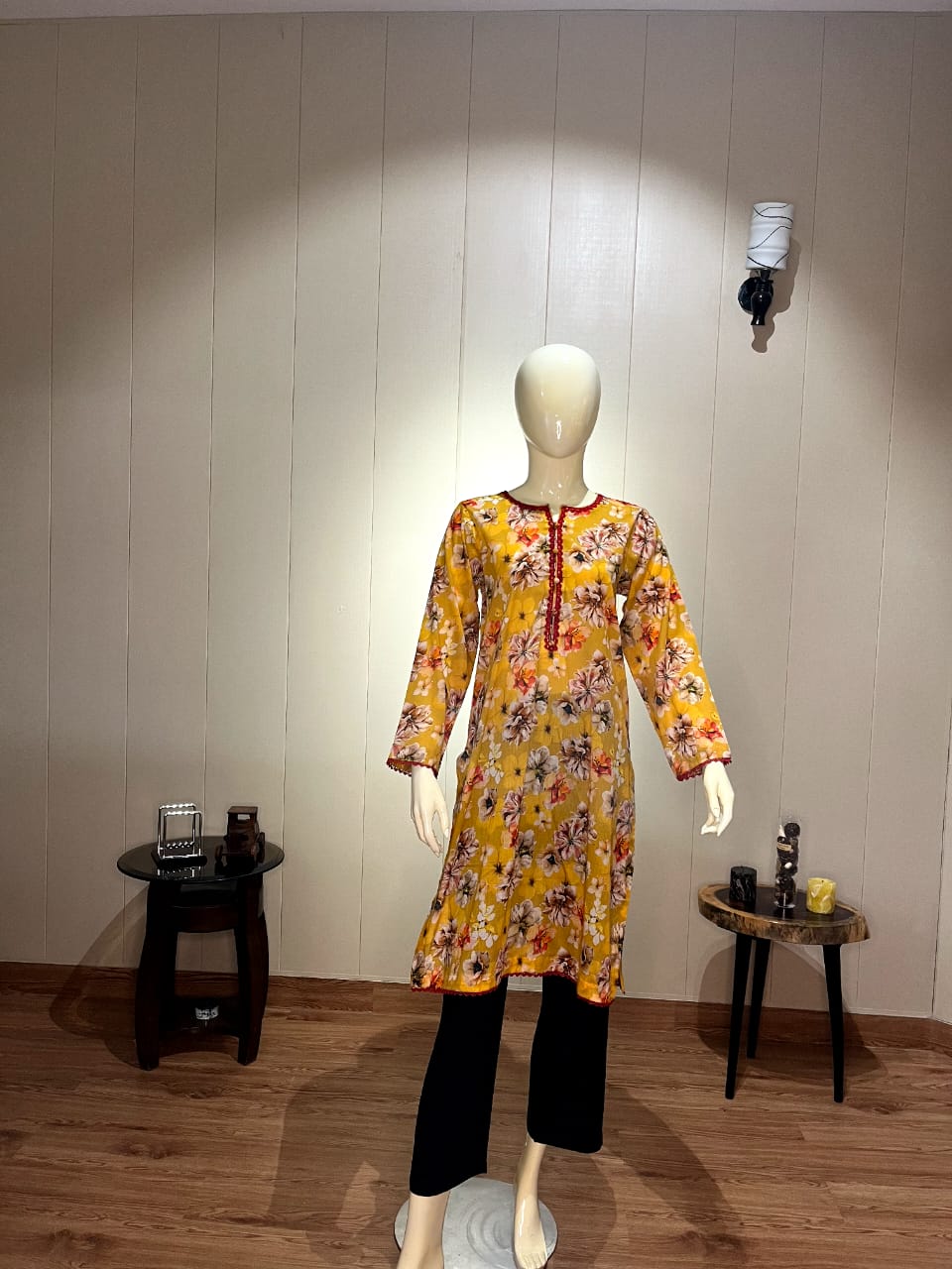 Floral Printed Cotton Kurti | Digital Bloom"  (LKS-3006)