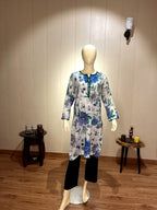 Floral Printed Cotton Kurti | Digital Bloom"  (LKS-3006)