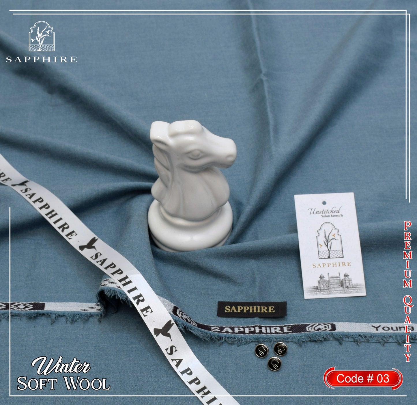 Sale winter sale SAPPHIRE SOFT WOOL  *Luxury Men’s Suitings Great WINTER Festive 2024