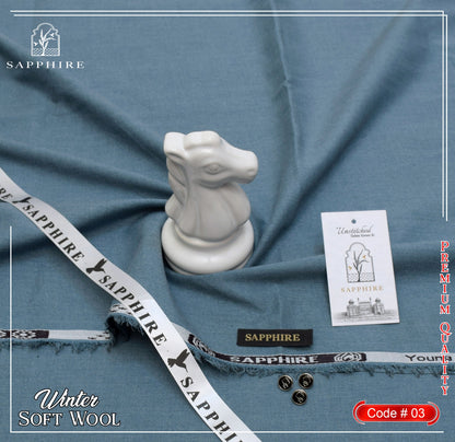 Sale winter sale SAPPHIRE SOFT WOOL  *Luxury Men’s Suitings Great WINTER Festive 2024